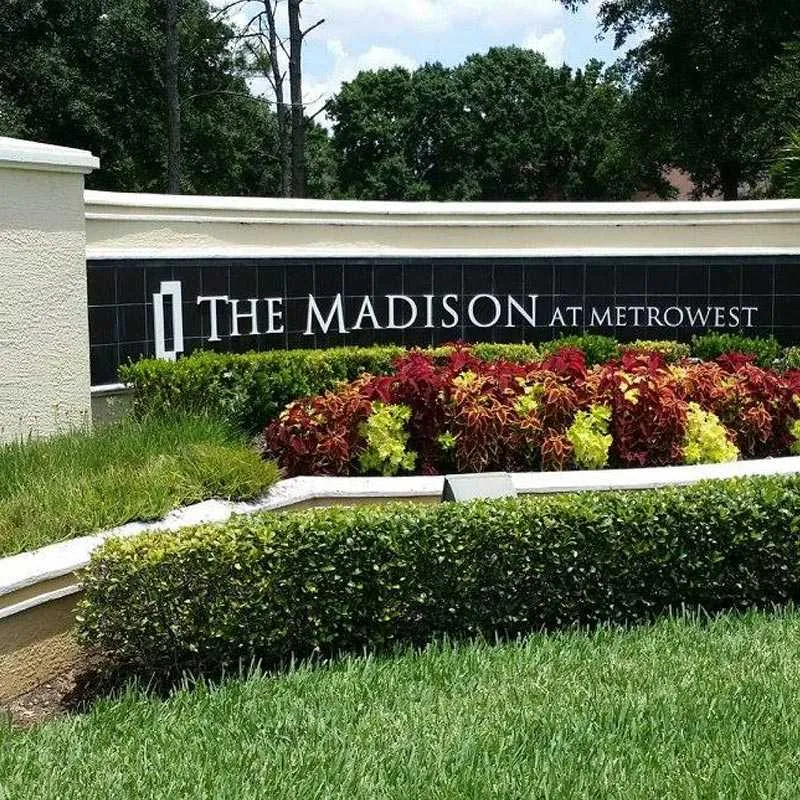 Apartment entry sign and community signage