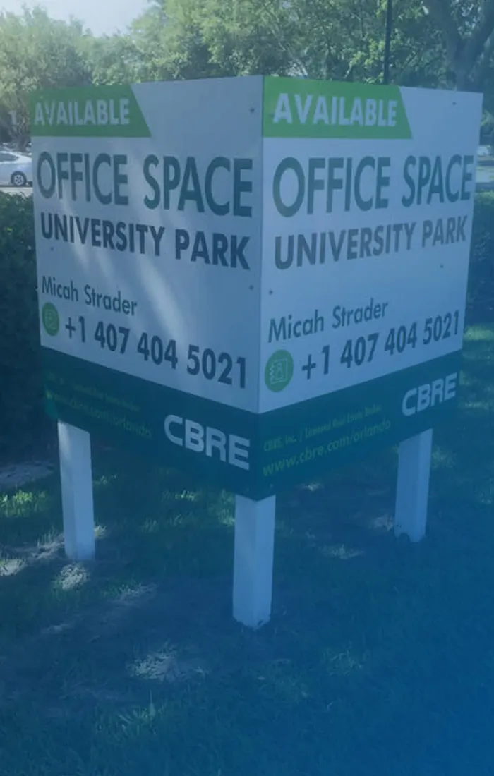 Commercial real estate sign in Orlando